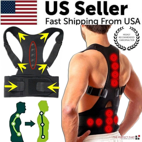Corrector de postura con soporte magnético para espalda y hombros (faja / banda)
